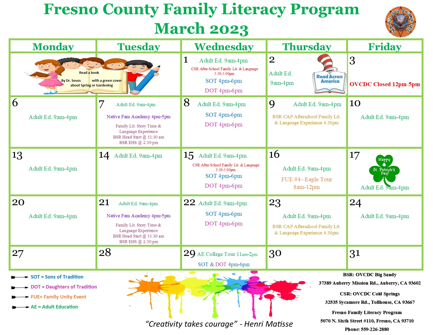 Family Literacy Owens Valley Career Development Center